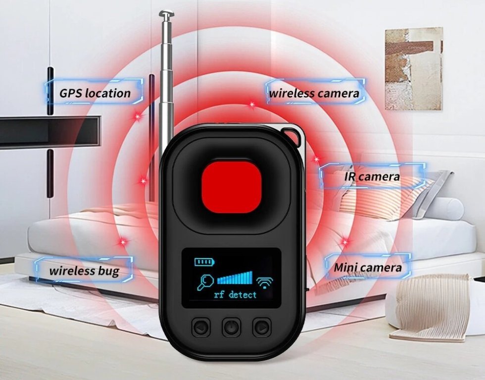 Detektor skrytých kamer a GPS zařízení kompaktní přenosný - WIFI skener RF signálu
