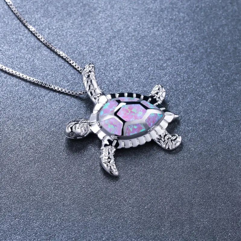 Tajemný modrý kulatý náhrdelník ze želvoviny – jemný šperk k narozeninám pro ženy