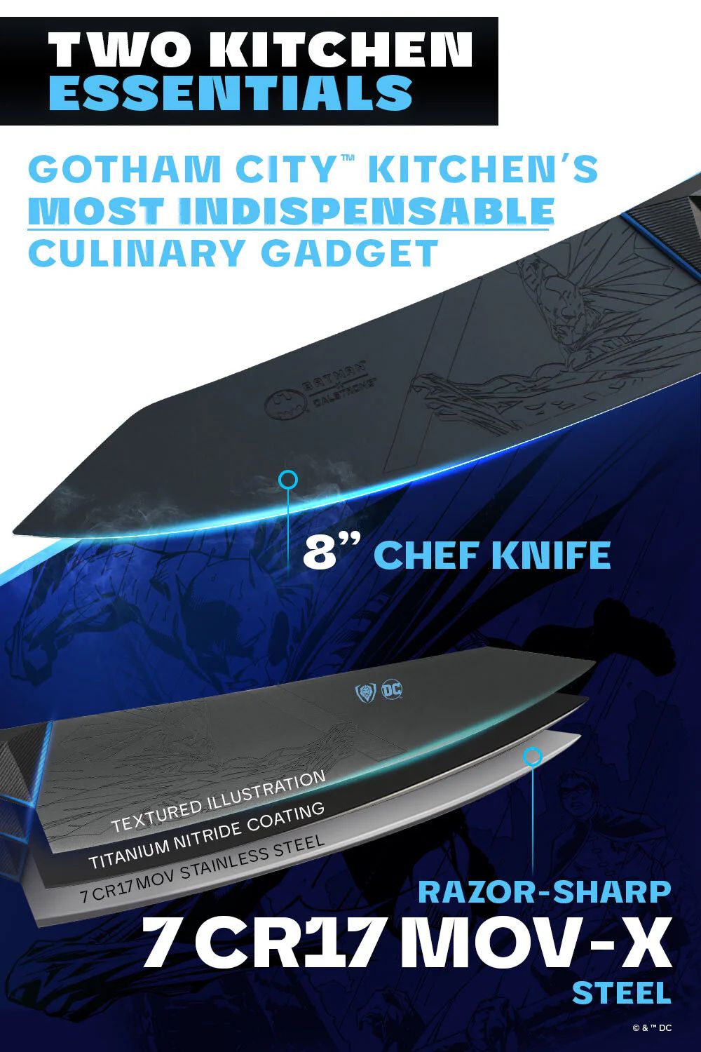 Objevte novou dimenzi vaření ve tmě: 2 dílná sada BATMAN™ Shadow Black Edition