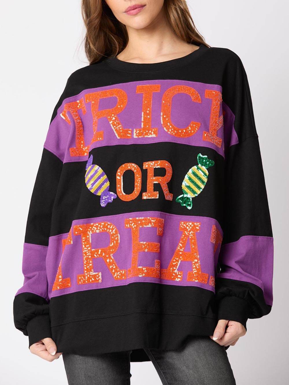 Halloween Eve Dress Sequin Candy Pullover Sweater