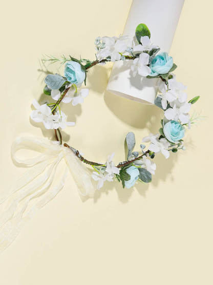 Azure Rose Blossom Flower Crown