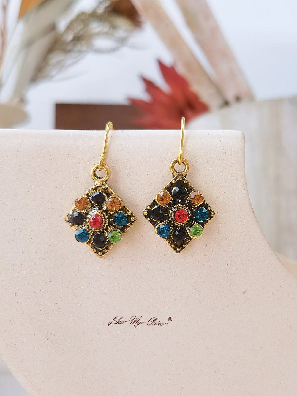 Small colorful boho earrings