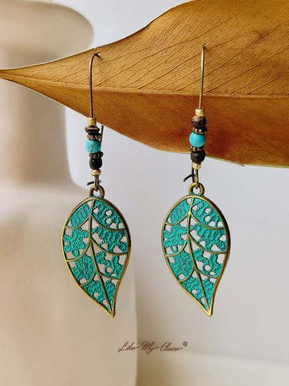 Vintage Hollow Leaf Drop Boho Earrings