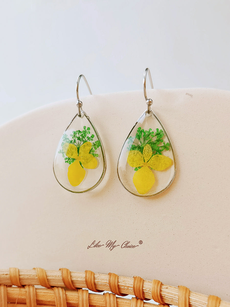 Verbena Flower Resin Earrings Floral Jewelry