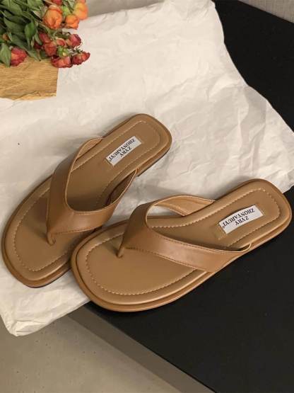 Casual Beach Vacation Flat Bottom Clip-Nn Flip Flops Shoes