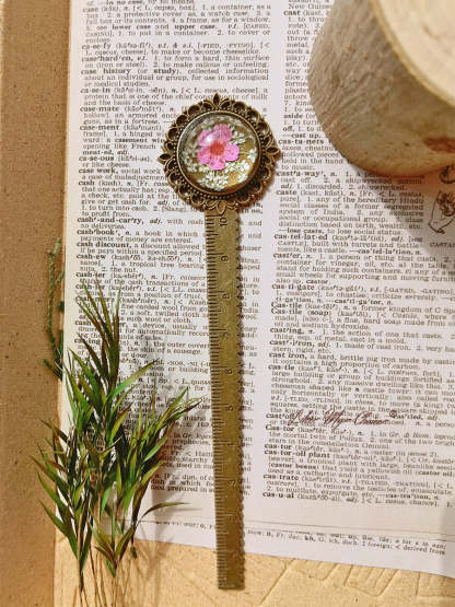 Cherry Blossoms Retro Metal Bookmark