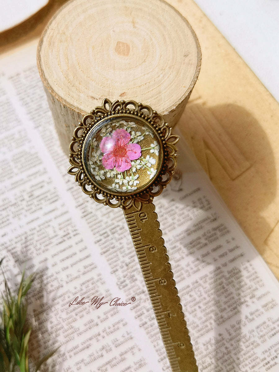 Cherry Blossoms Retro Metal Bookmark