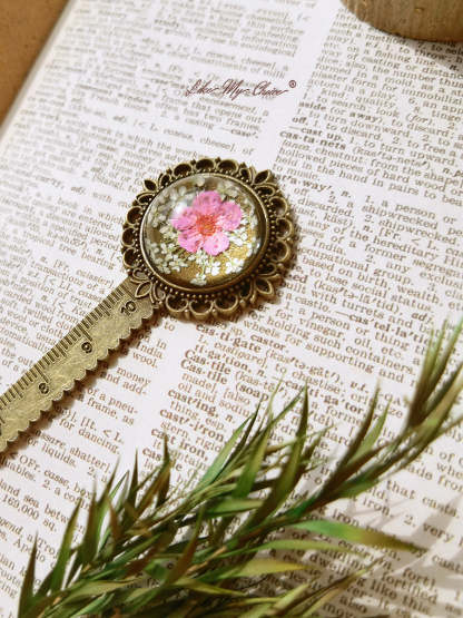 Cherry Blossoms Retro Metal Bookmark