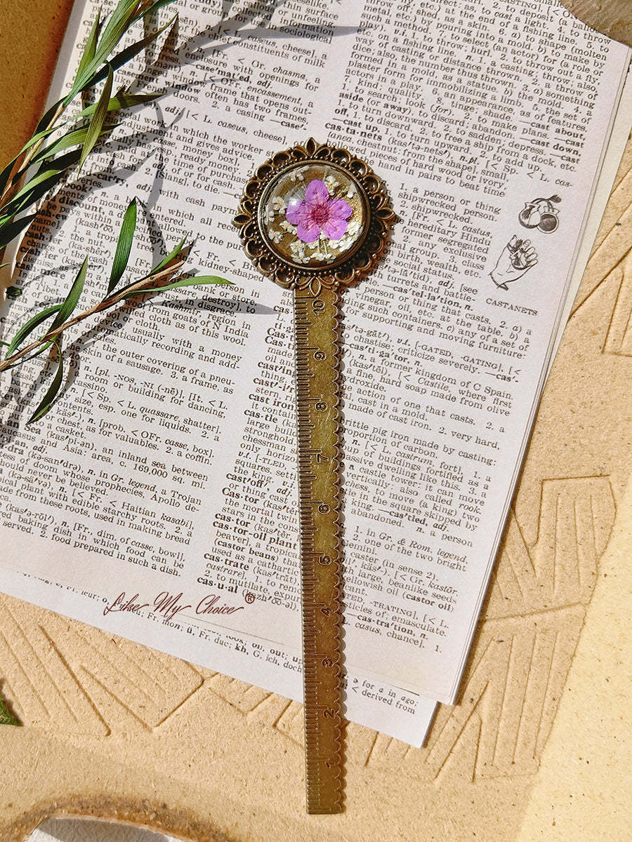 Cherry Blossoms Retro Metal Bookmark