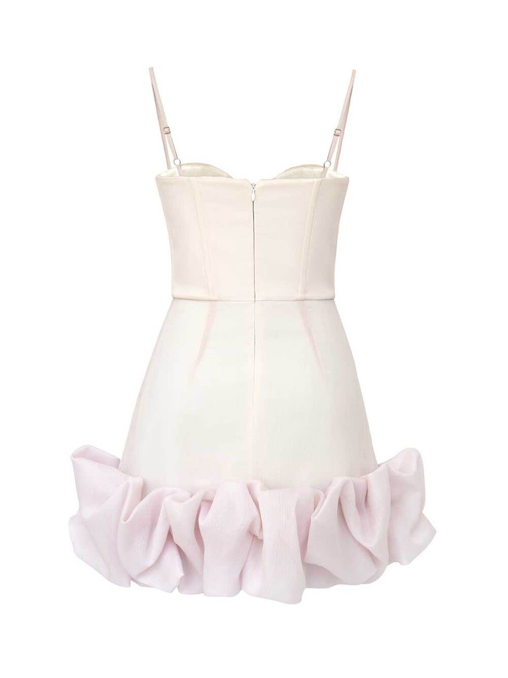 Draped Ruffle Mini Bustier Dress