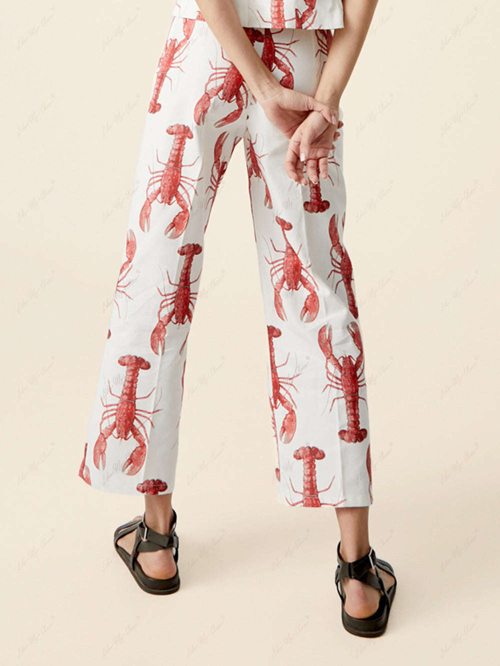 Lobster Print Straight Pants