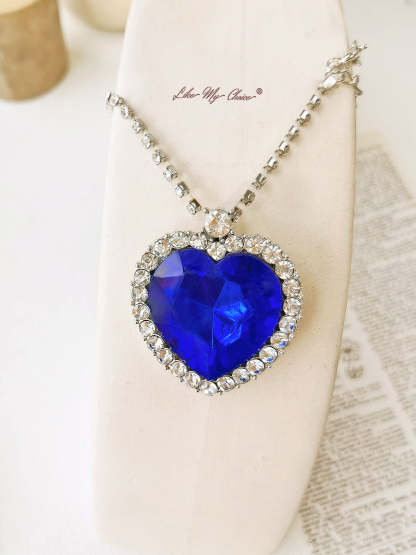 Blue/Red Heart Love Forever Pendant Necklace