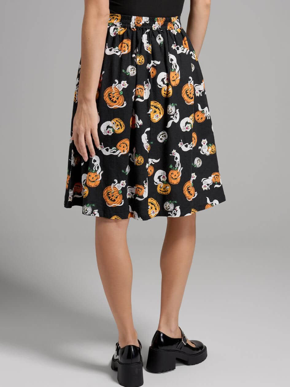 Fun Halloween Pumpkin Ghost Skirt