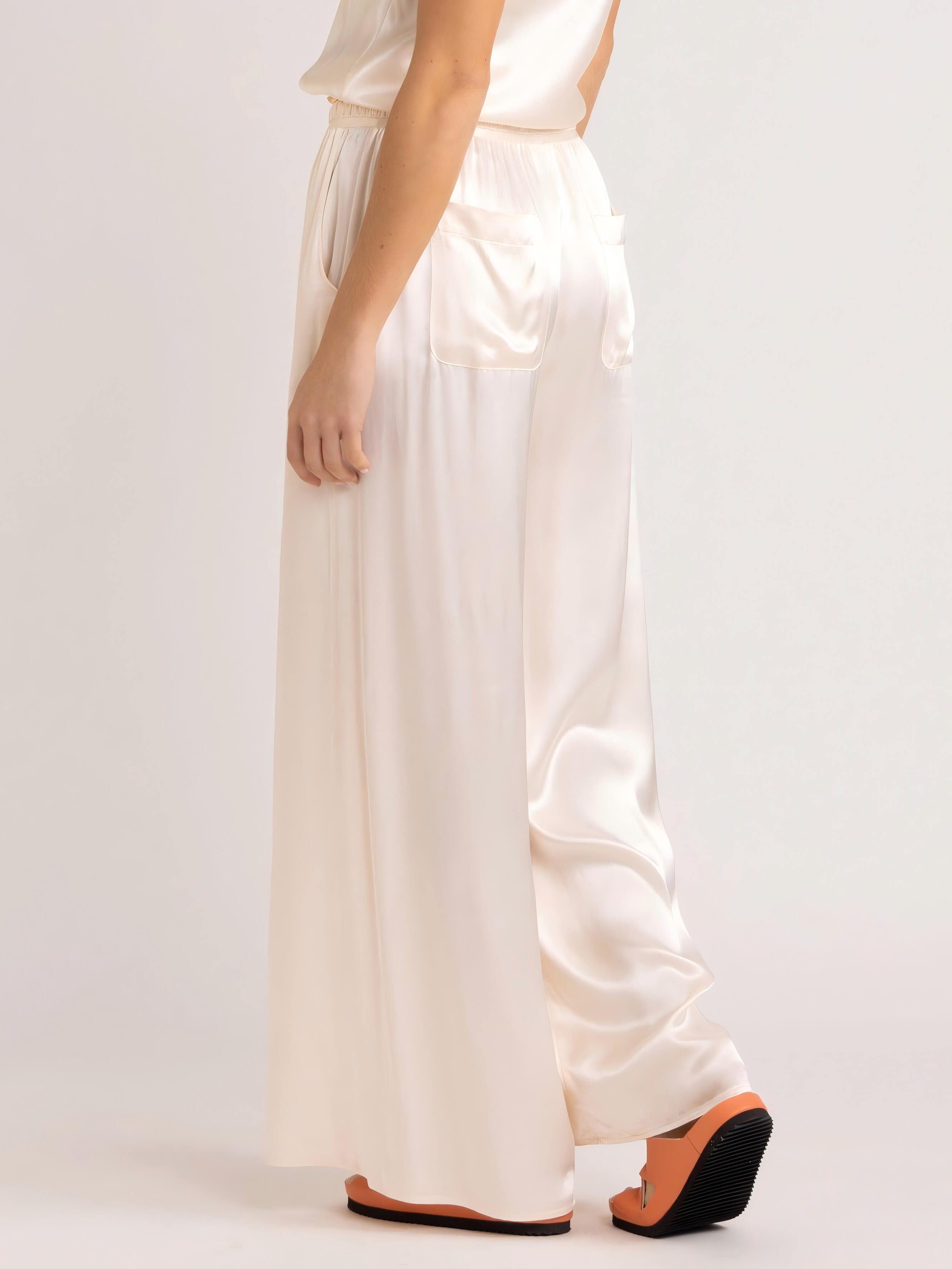 Satin Tie Loose Casual Wide-Leg Pants