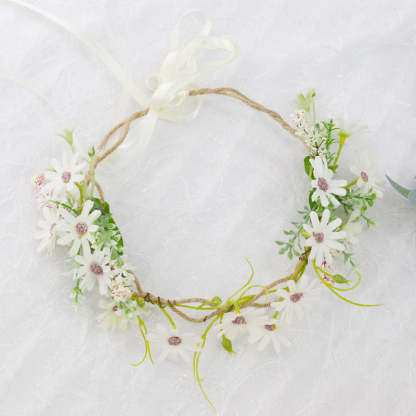 White Daisy Flower Crown