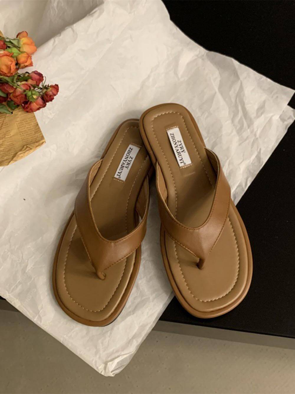 Casual Beach Vacation Flat Bottom Clip-Nn Flip Flops Shoes