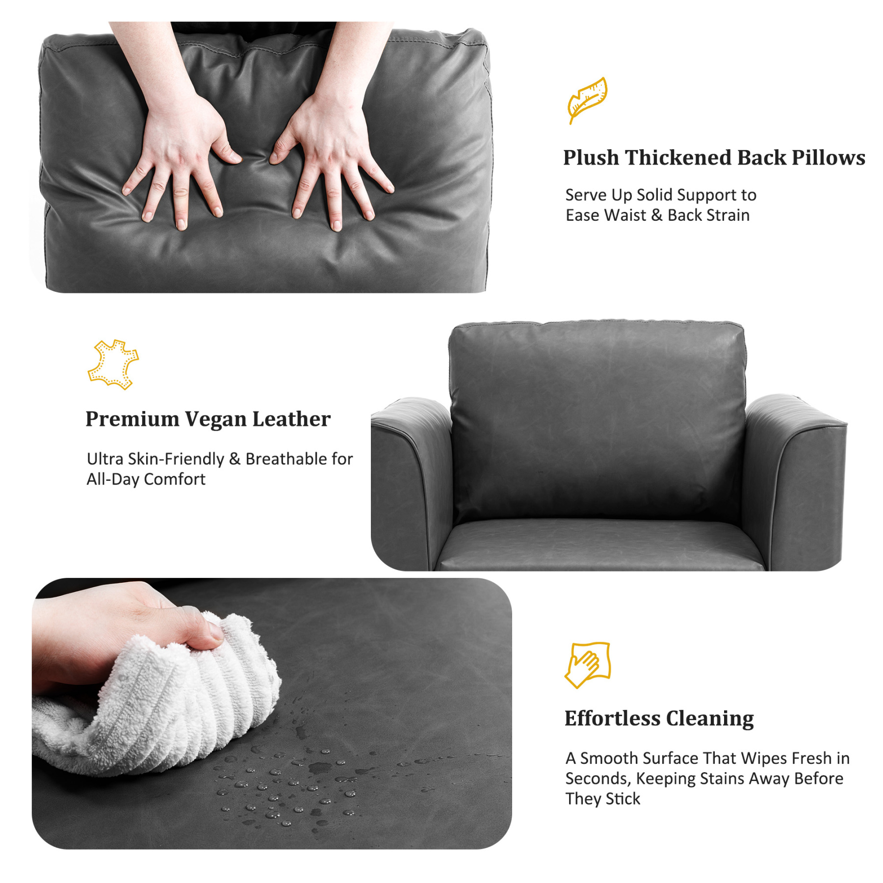 Pationate Faux Leather Sectional Couches for Living Room, 138.5" U Shaped 7 Seater