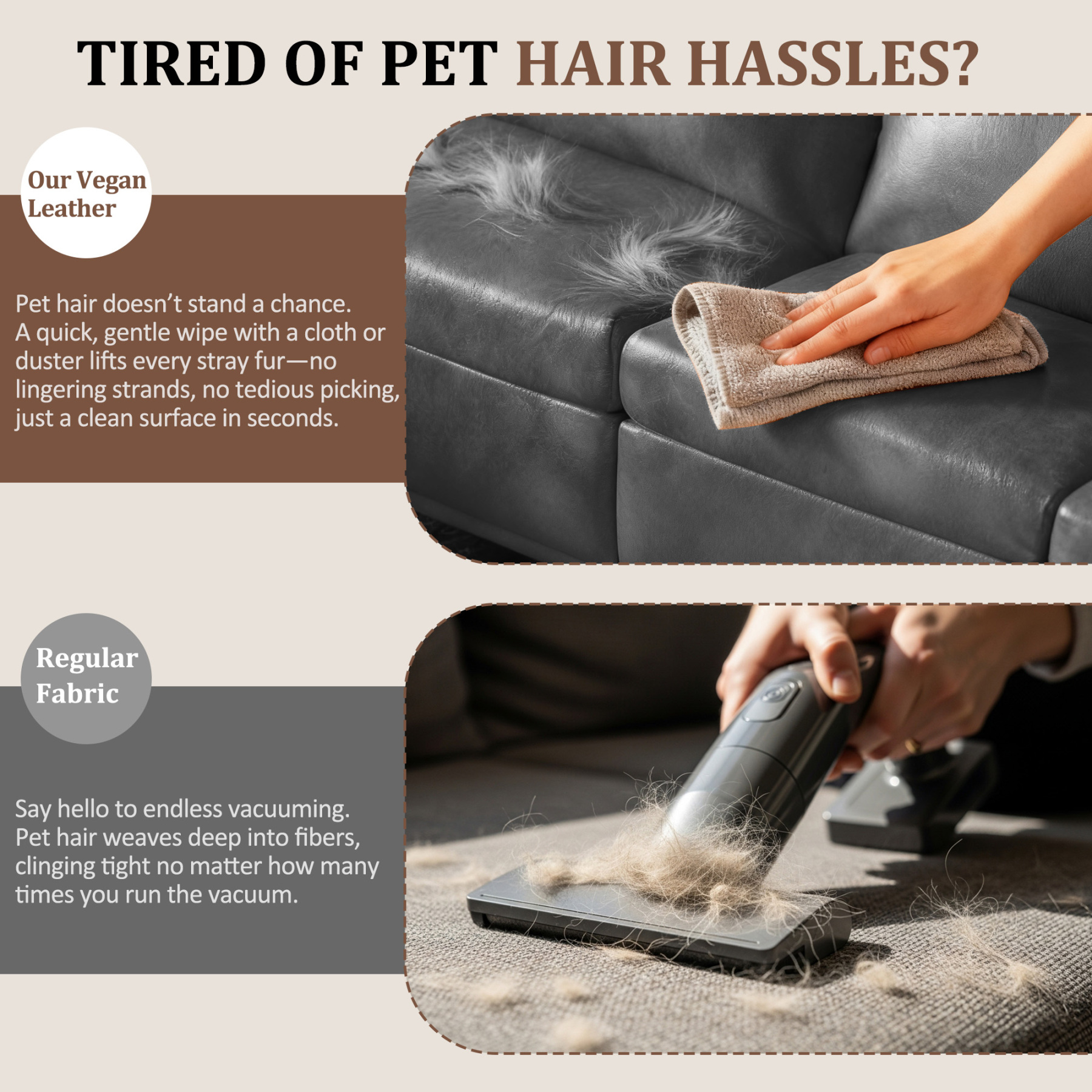 Pationate Faux Leather Sectional Couches for Living Room, 138.5" U Shaped 7 Seater