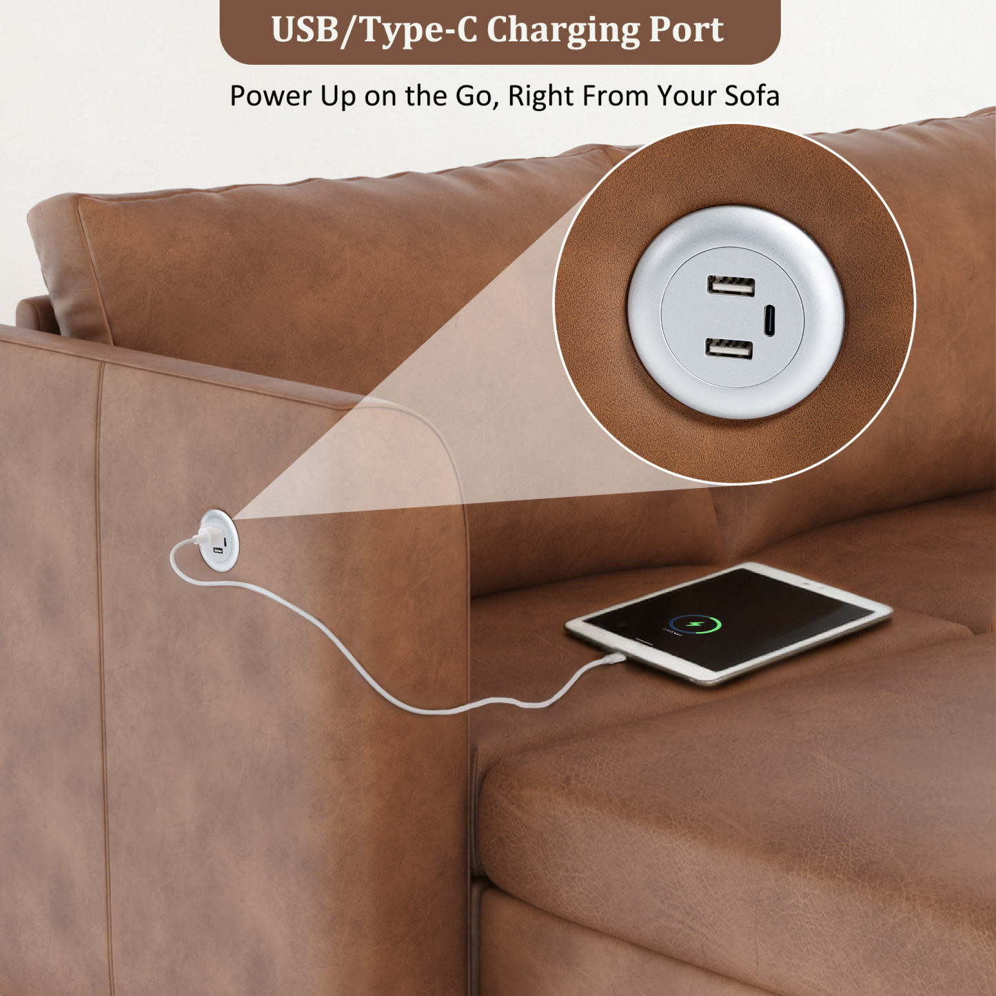 Pationate Faux Leather Sectional Couches for Living Room, 138.5" U Shaped 10 Seater