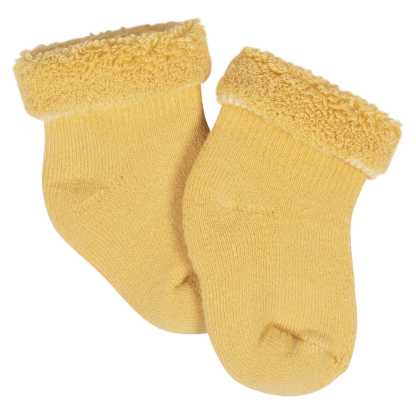 12-Pack Baby Girls Golden Floral Terry Wiggle Proof Socks
