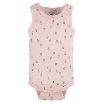 5-Pack Baby Girls Flowers Sleeveless Onesies Bodysuits