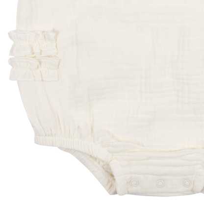 Baby Girls Ivory Gauze Sunsuit Romper