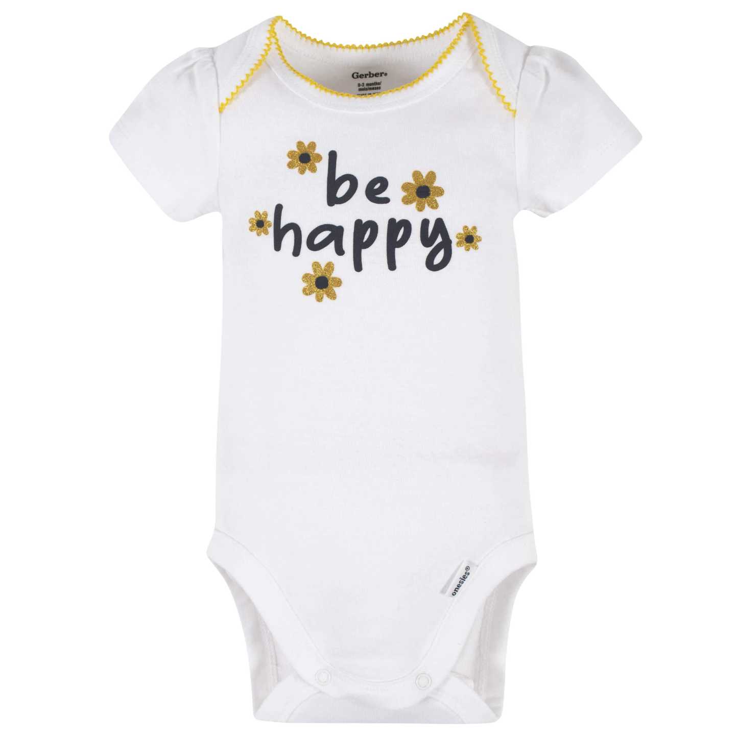 4-Piece Baby Girls Bee Garden Onesies Bodysuit, Tee, Skort & Pant Set