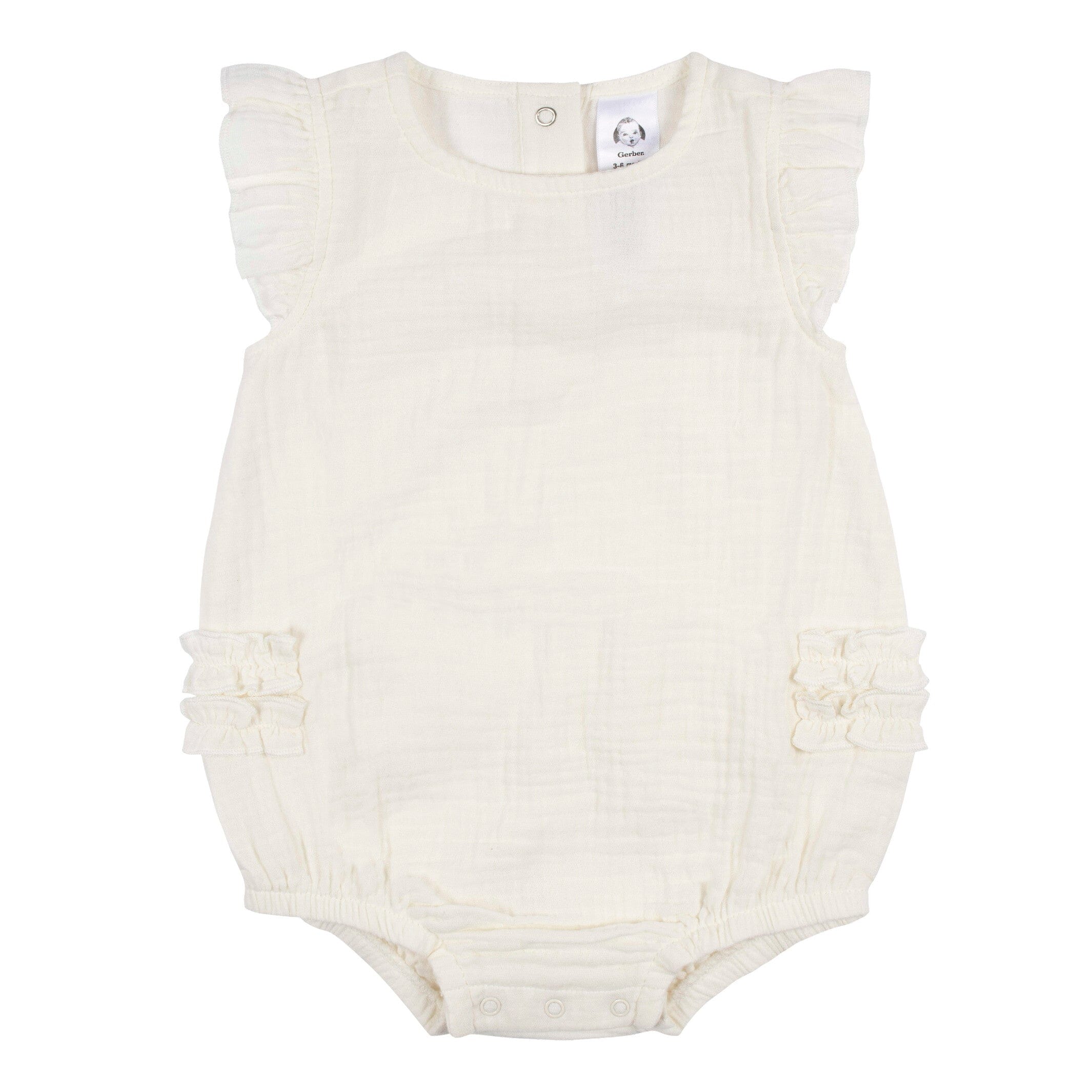 Baby Girls Ivory Gauze Sunsuit Romper