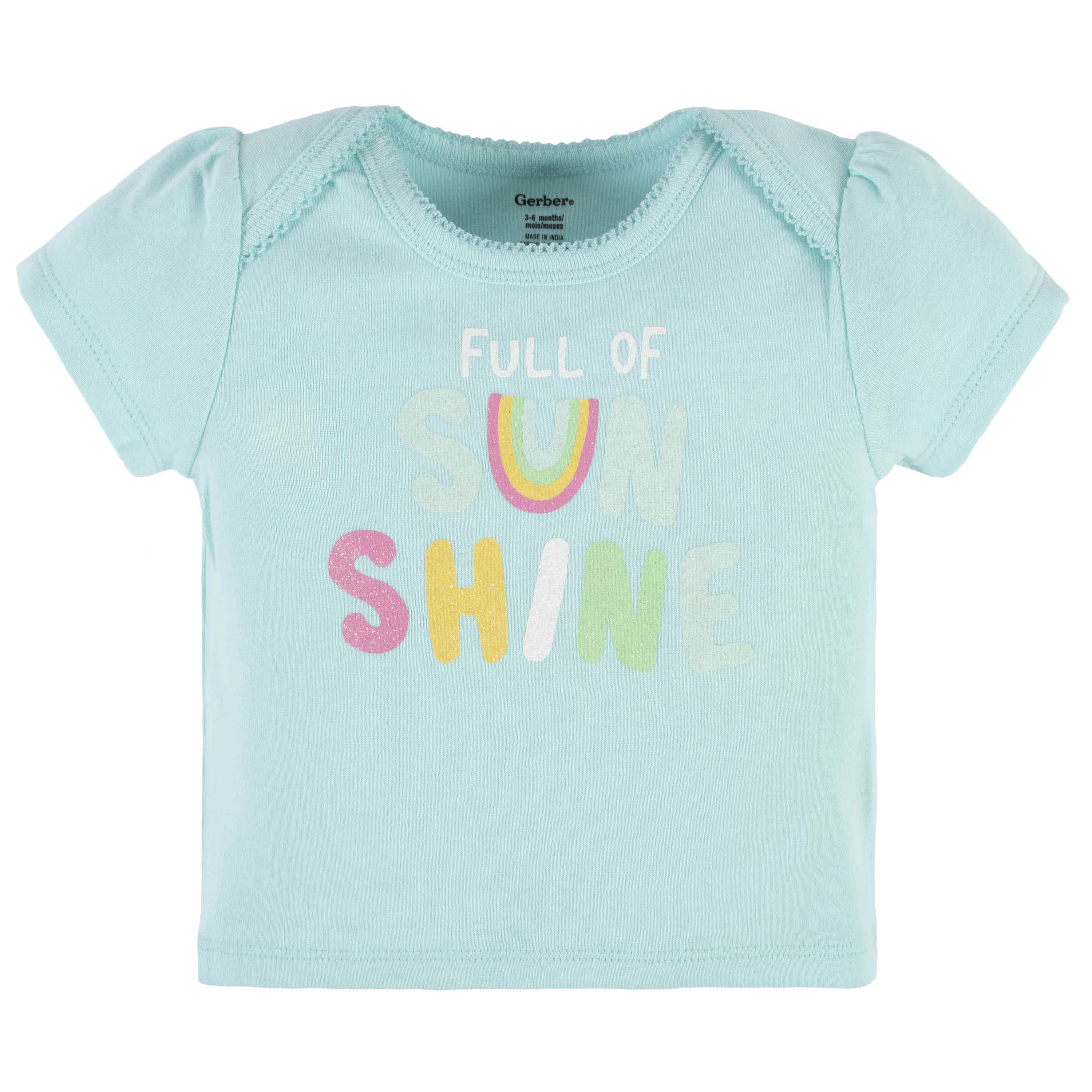 4-Piece Baby Girls Dots Of Rainbows Onesies Bodysuit, Tee, Skort & Pant Set