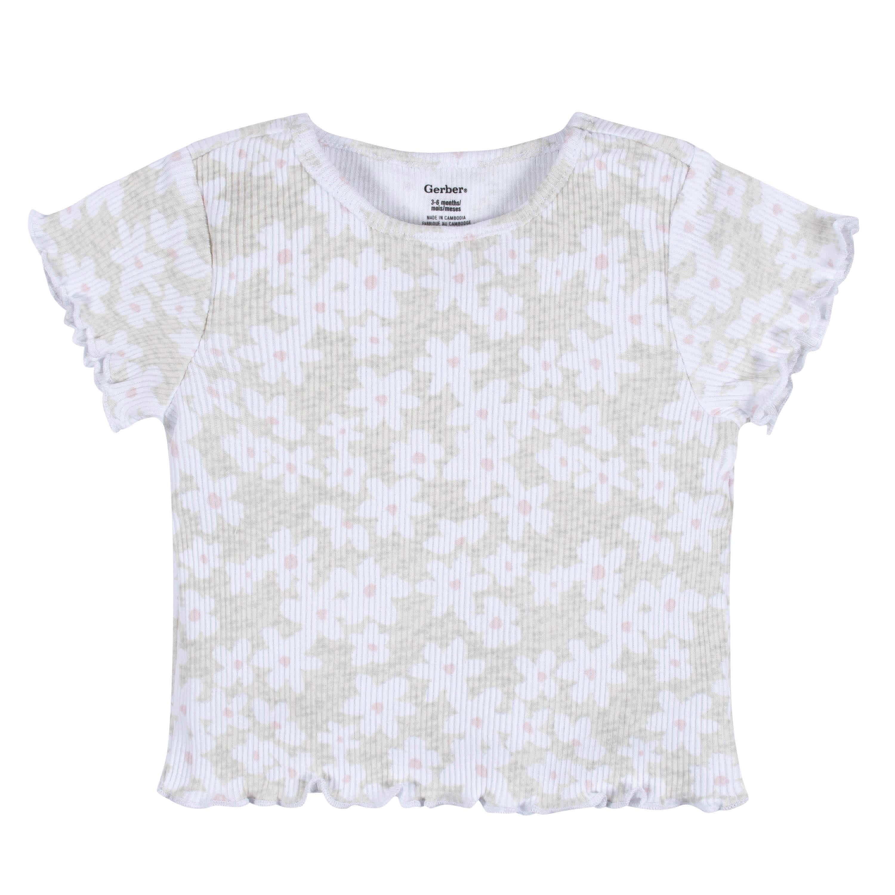 3-Pack Baby & Toddler Girls Sweet Florals Short Sleeve Tees
