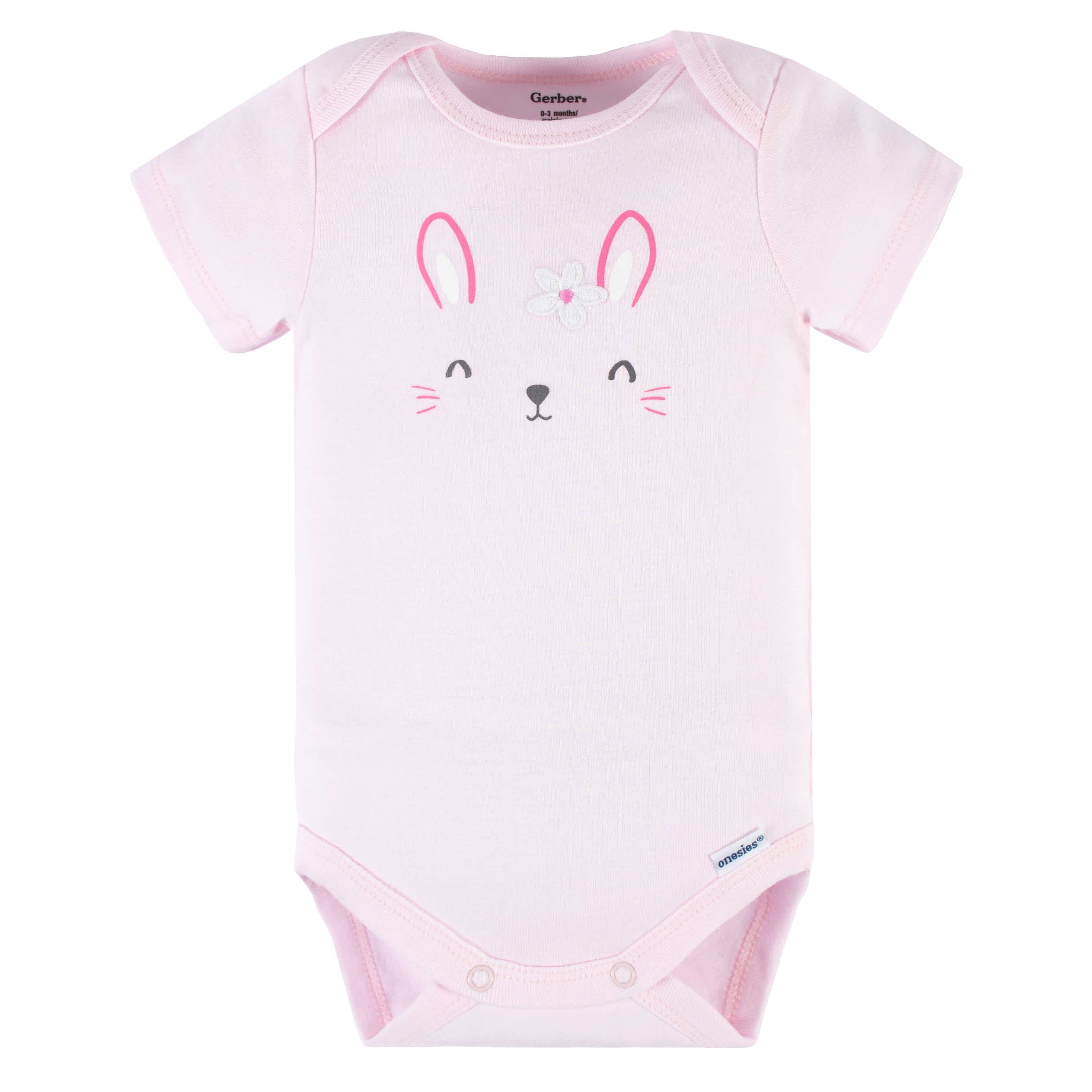 3-Piece Baby Girls Summer Blossom Short Sleeve Onesies Bodysuits & Pants Set