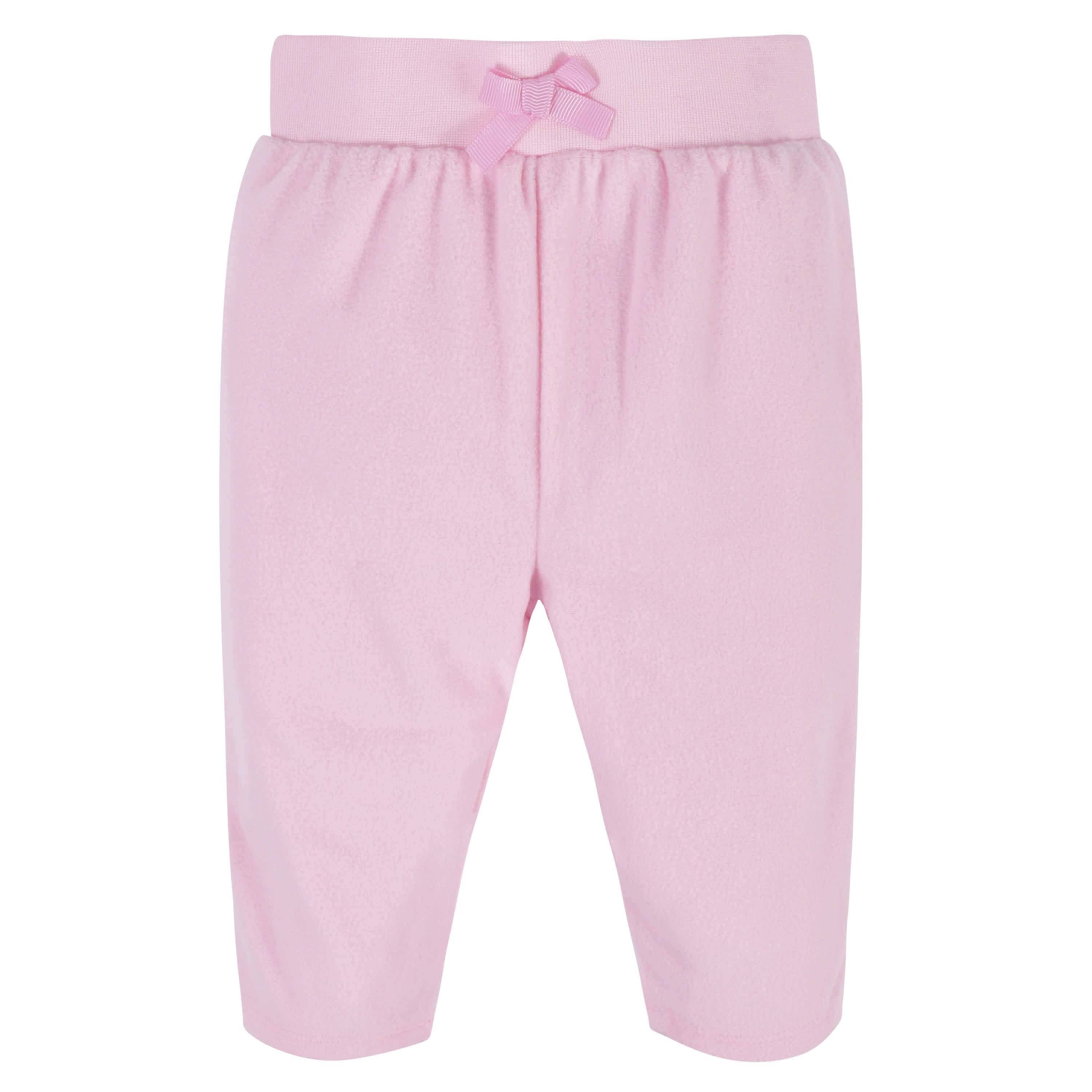4-Pack Baby Girls Pink, Gray, & Black Microfleece Pants