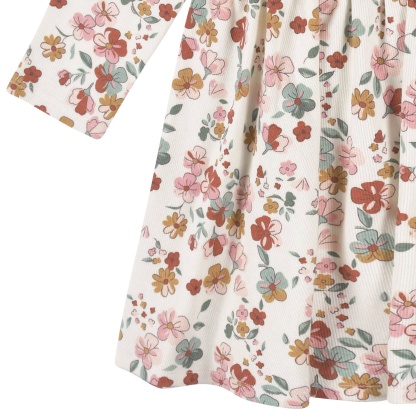 2-Pack Infant & Toddler Girls Mint Floral Long Sleeve Dresses