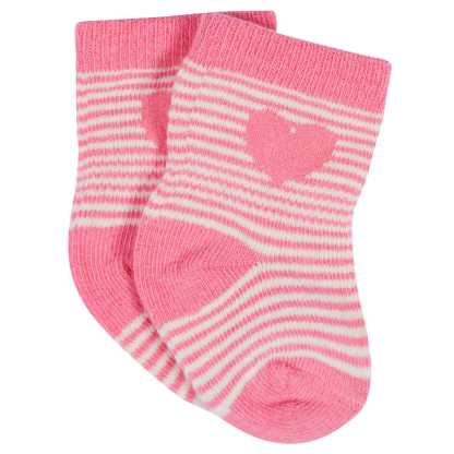 12-Pack Baby & Toddler Girls Floral Fox Jersey Crew Wiggle Proof Socks
