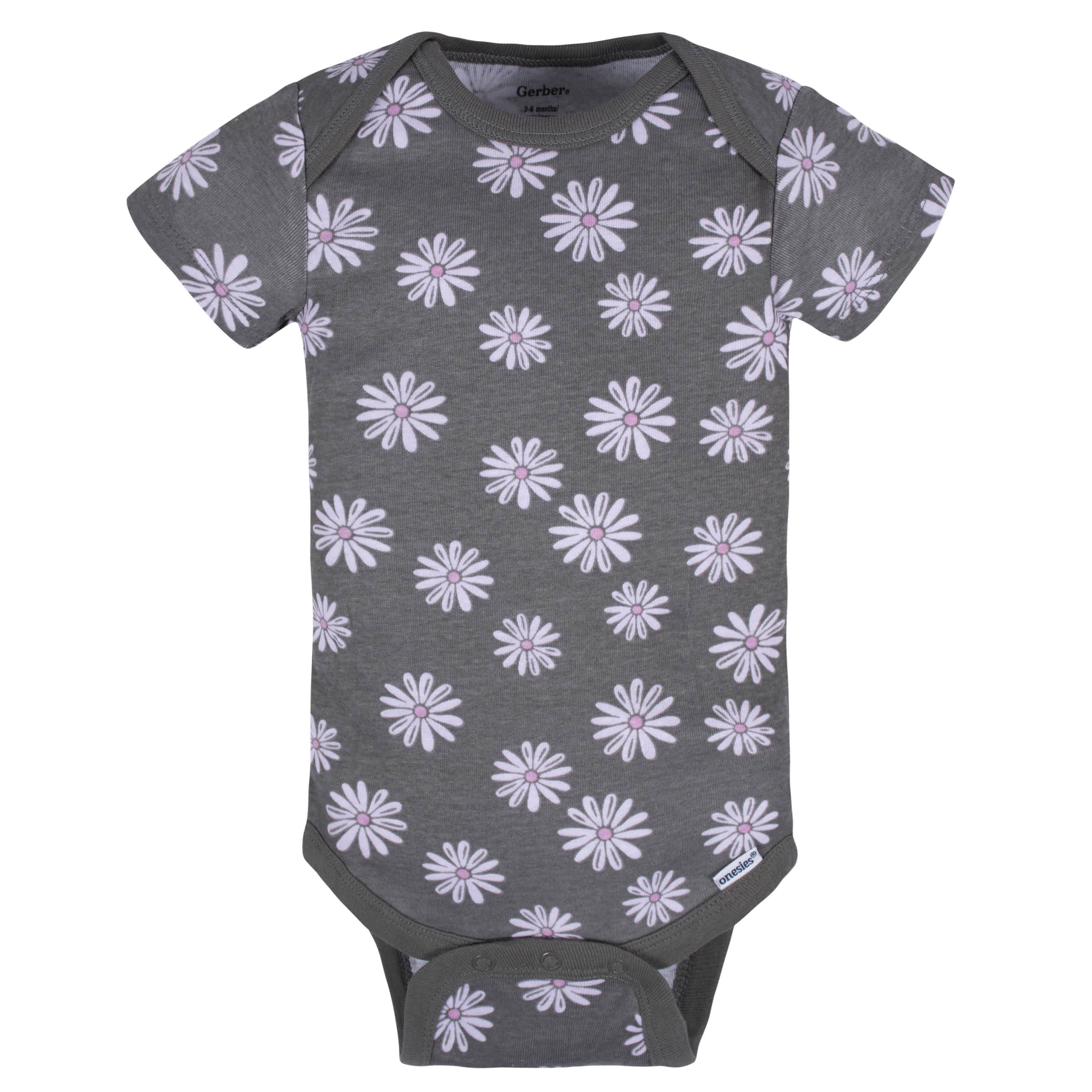 8-Pack Baby Girls Lavender Garden Onesies Bodysuits