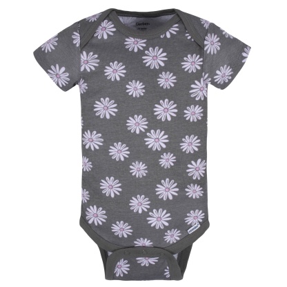 8-Pack Baby Girls Lavender Garden Onesies Bodysuits