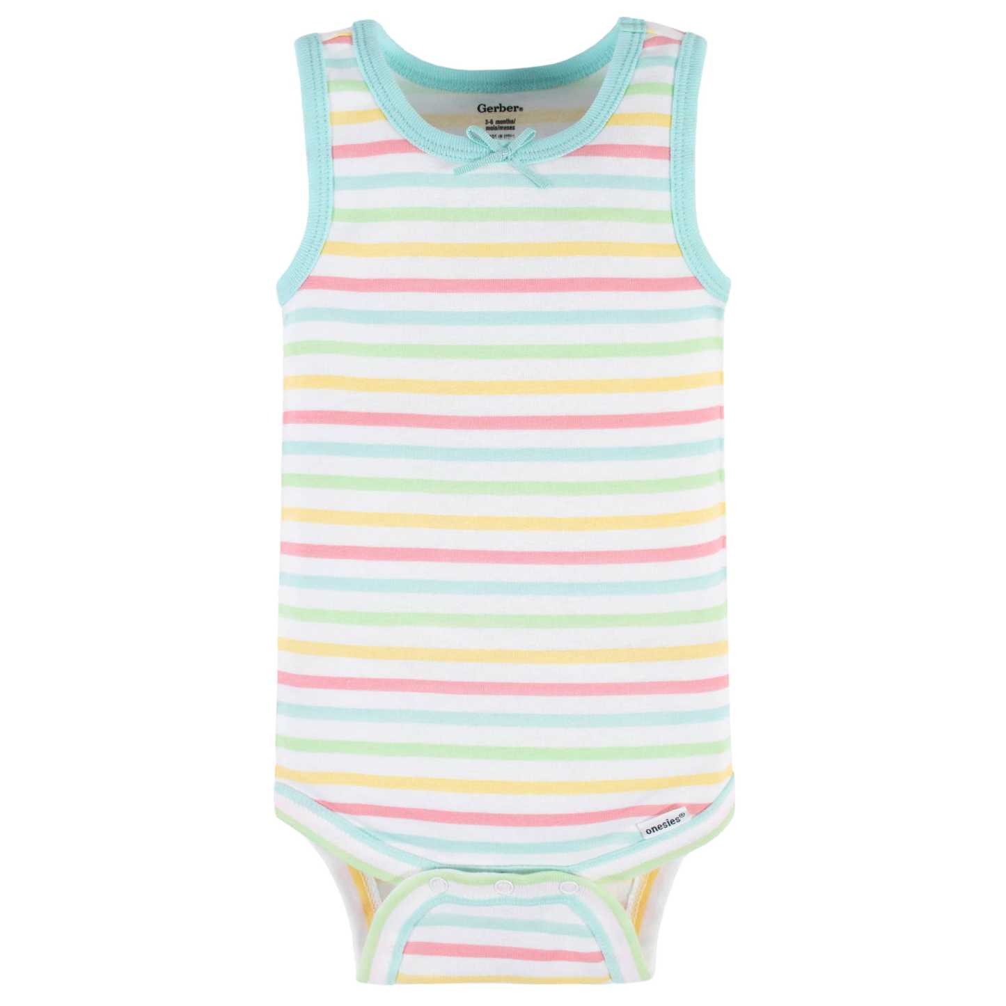 4-Pack Baby Girls Dots Of Rainbows Tank Onesies Bodysuits