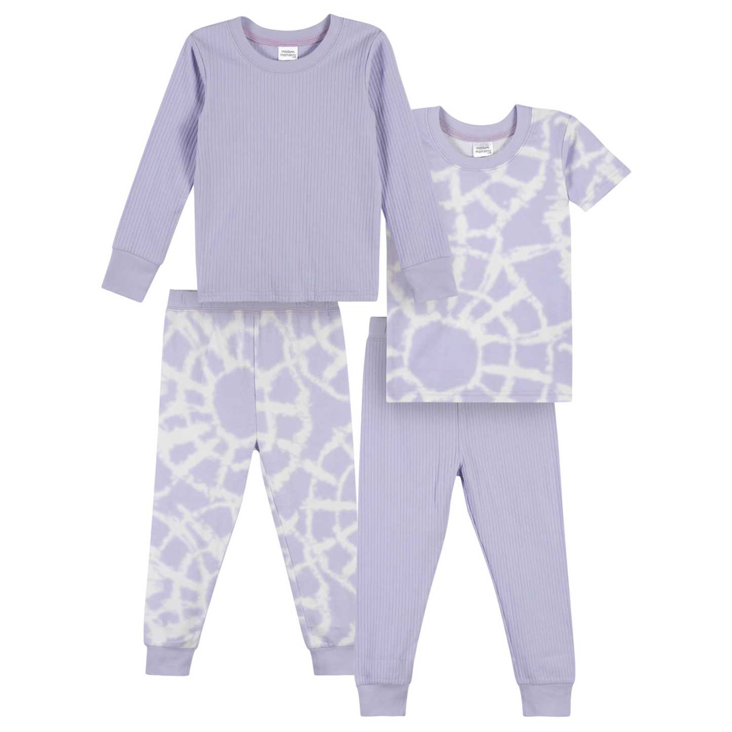 4-Piece Infant & Toddler Girls Tie Dye Dots Snug Fit Pajamas
