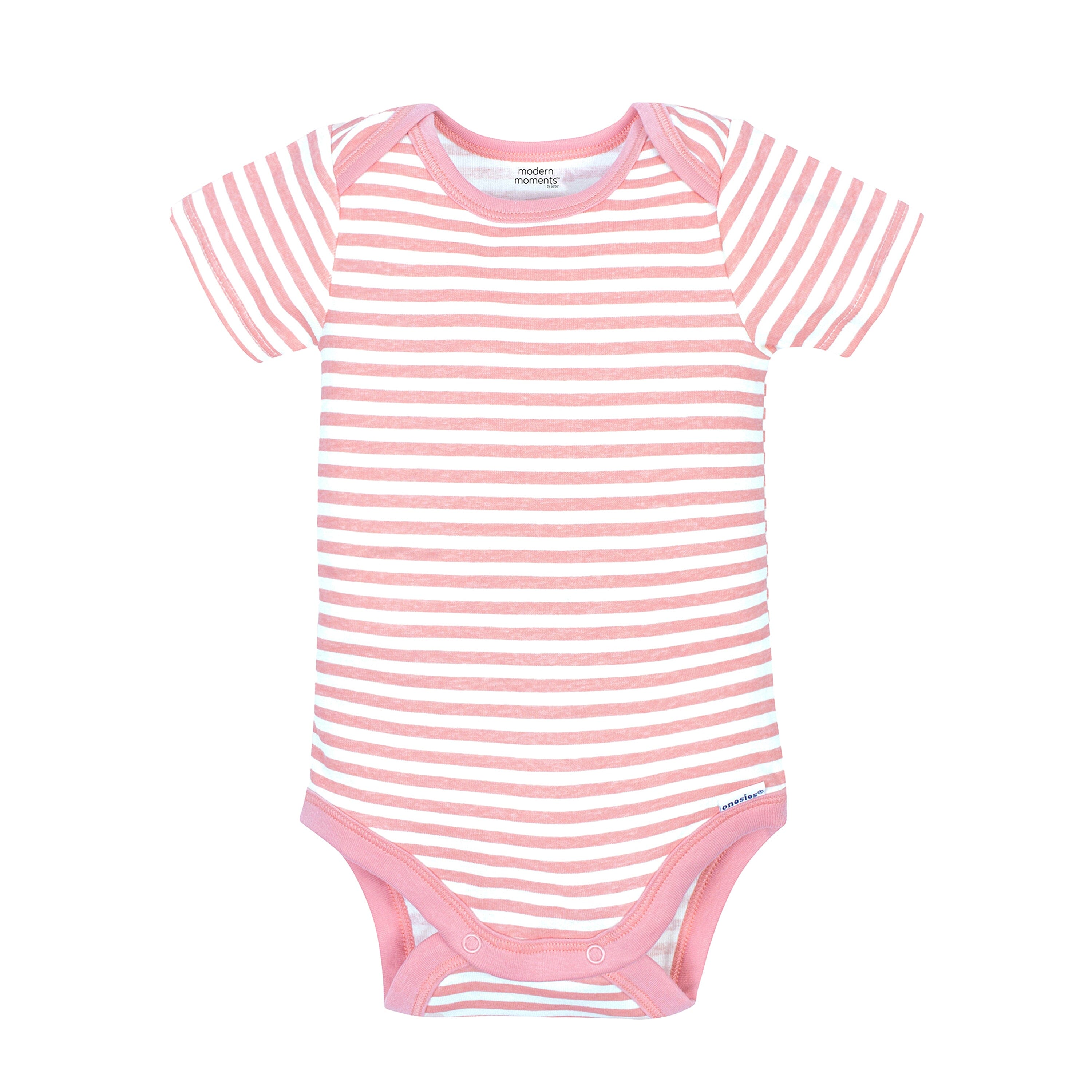 4-Pack Baby Girls Pink Floral Short Sleeve Onesies Bodysuits