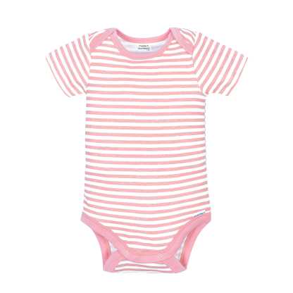 4-Pack Baby Girls Pink Floral Short Sleeve Onesies Bodysuits