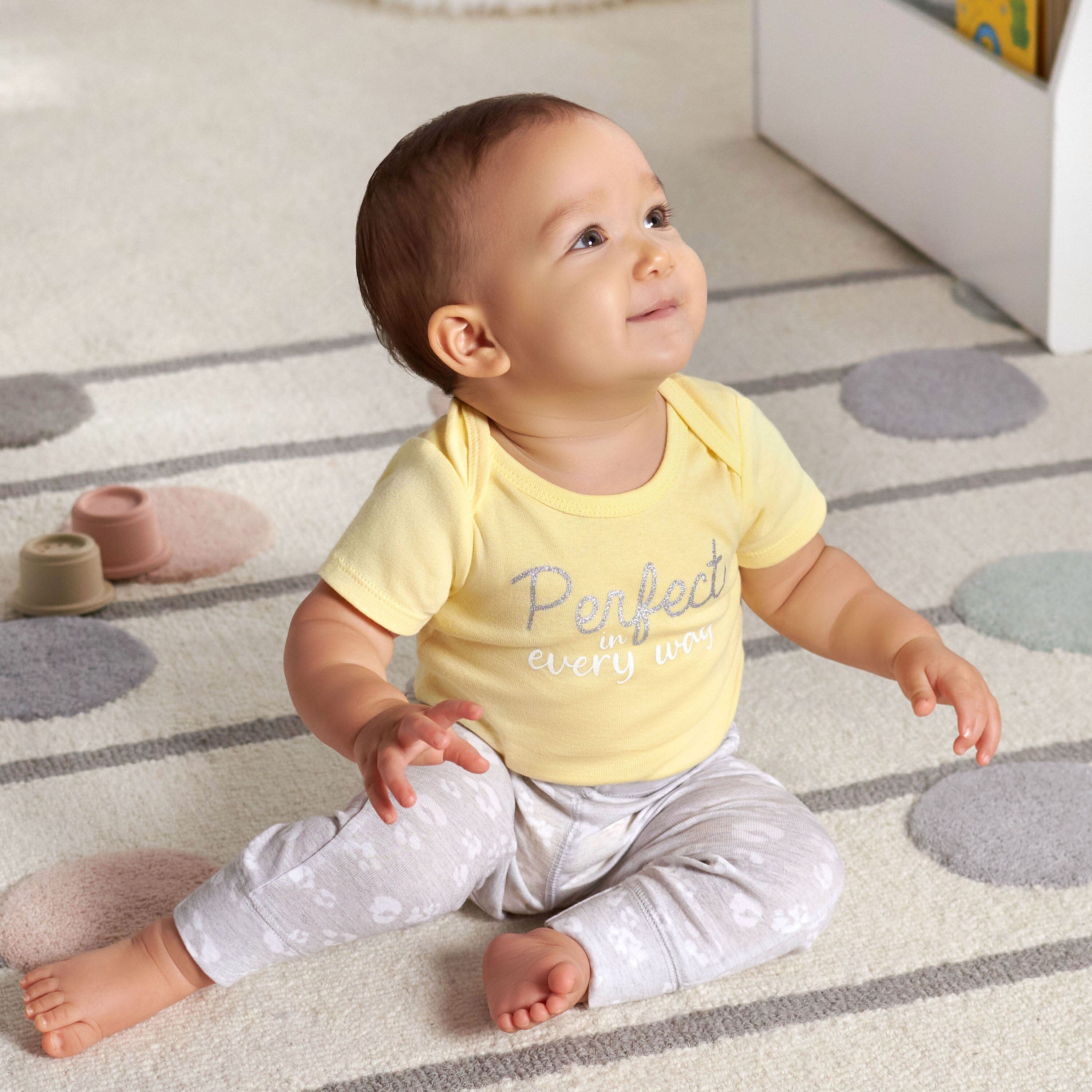 3-Piece Baby Girls Purrfectly Wild Short Sleeve Onesies Bodysuits & Pants Set