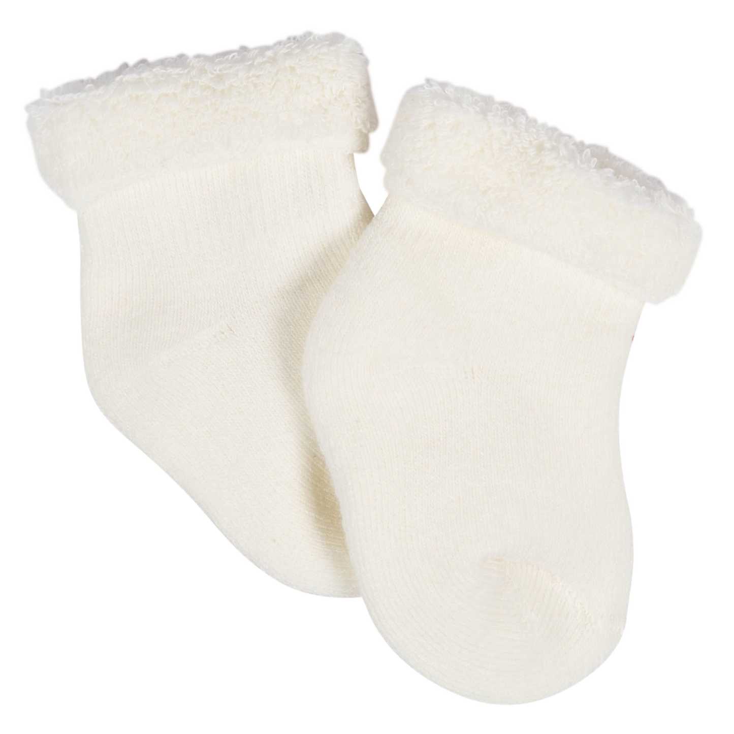 12-Pack Baby Girls Golden Floral Terry Wiggle Proof Socks