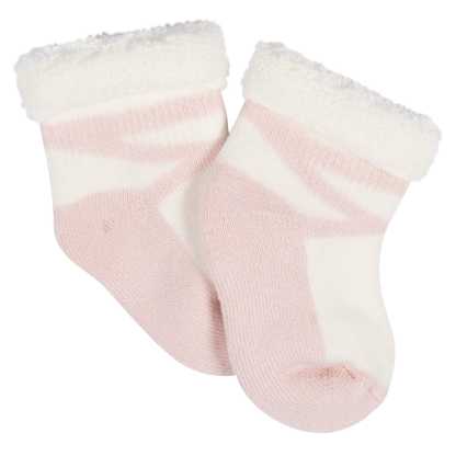 12-Pack Baby Girls Golden Floral Terry Wiggle Proof Socks