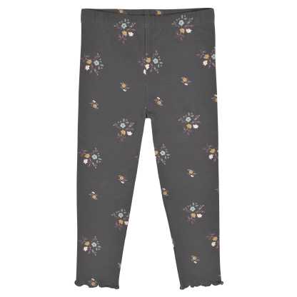 3-Pack Infant & Toddler Girls Mustard & Charcoal Floral Leggings