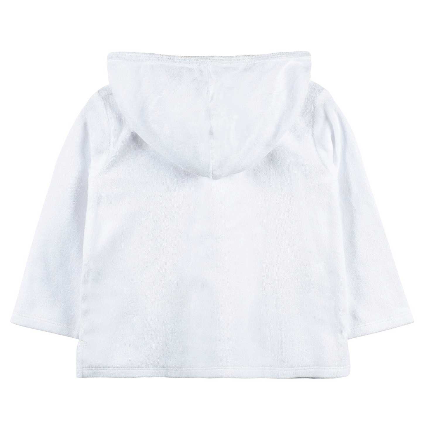 Baby & Toddler Girls White Hooded Kangaroo Pocket Terry Coverup