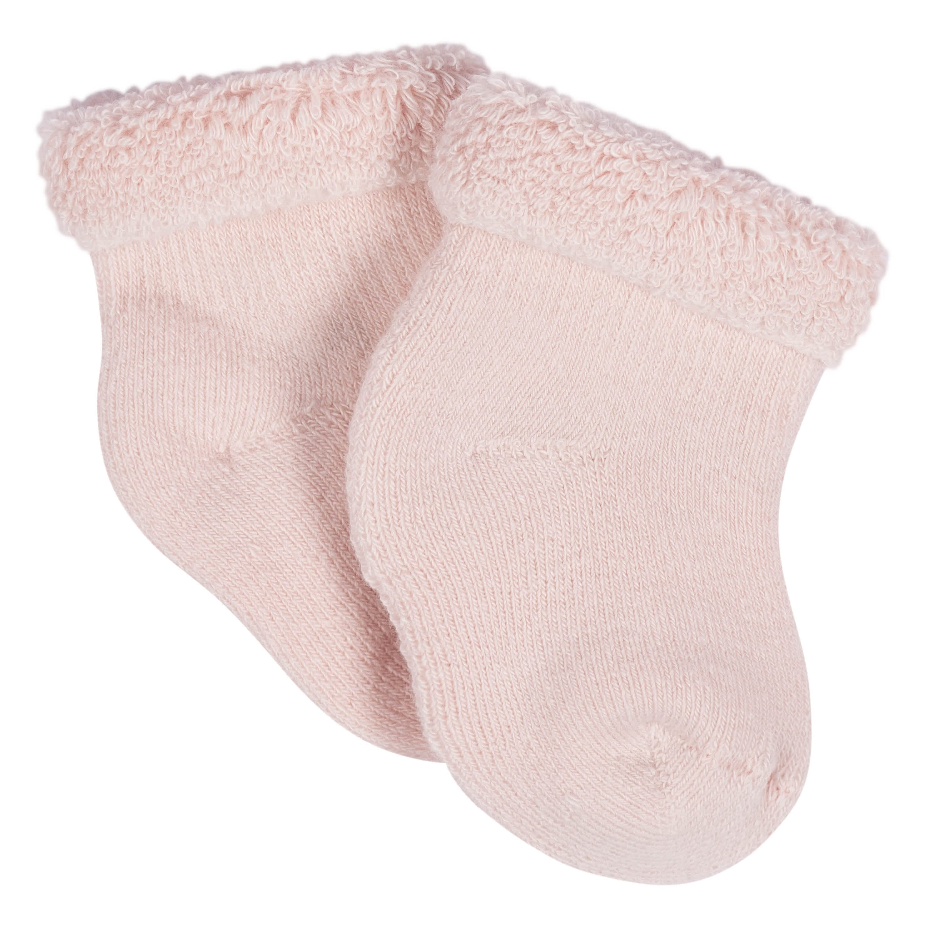 12-Pack Baby Girls Golden Floral Terry Wiggle Proof Socks