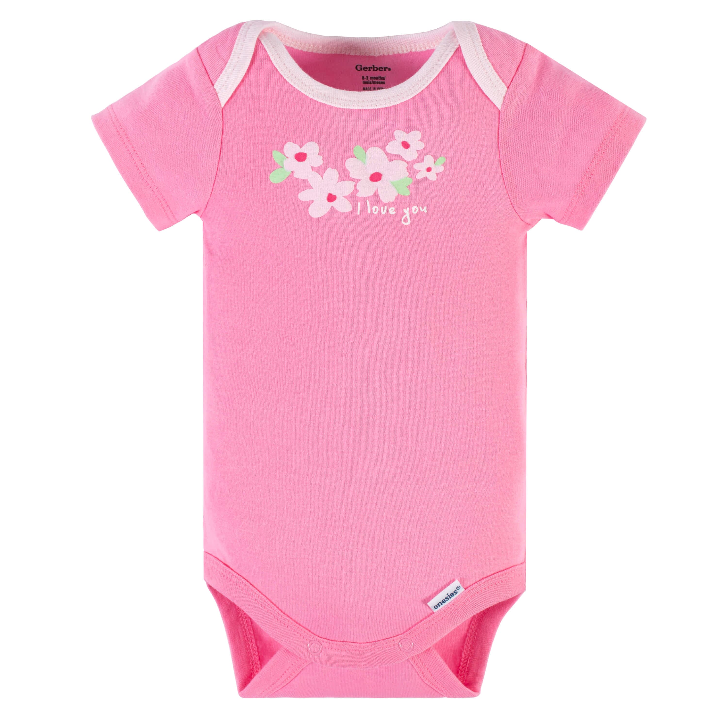 3-Piece Baby Girls Summer Blossom Short Sleeve Onesies Bodysuits & Pants Set