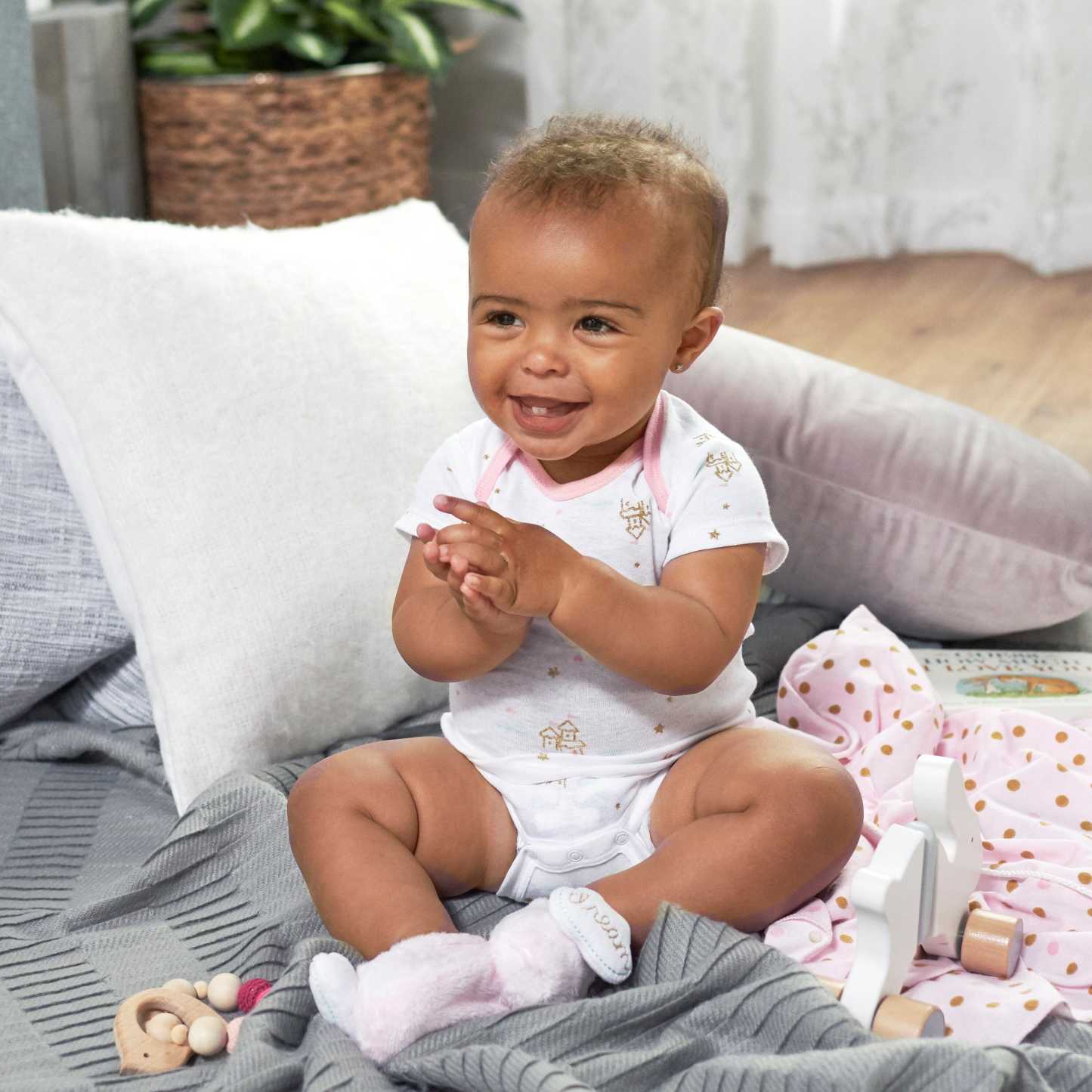 8-pack Baby Girls' Castle Short Sleeve Onesies Bodysuits