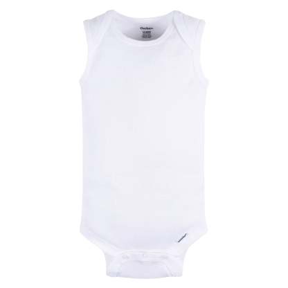 5- Baby Neutral White Sleeveless Onesies Bodysuits