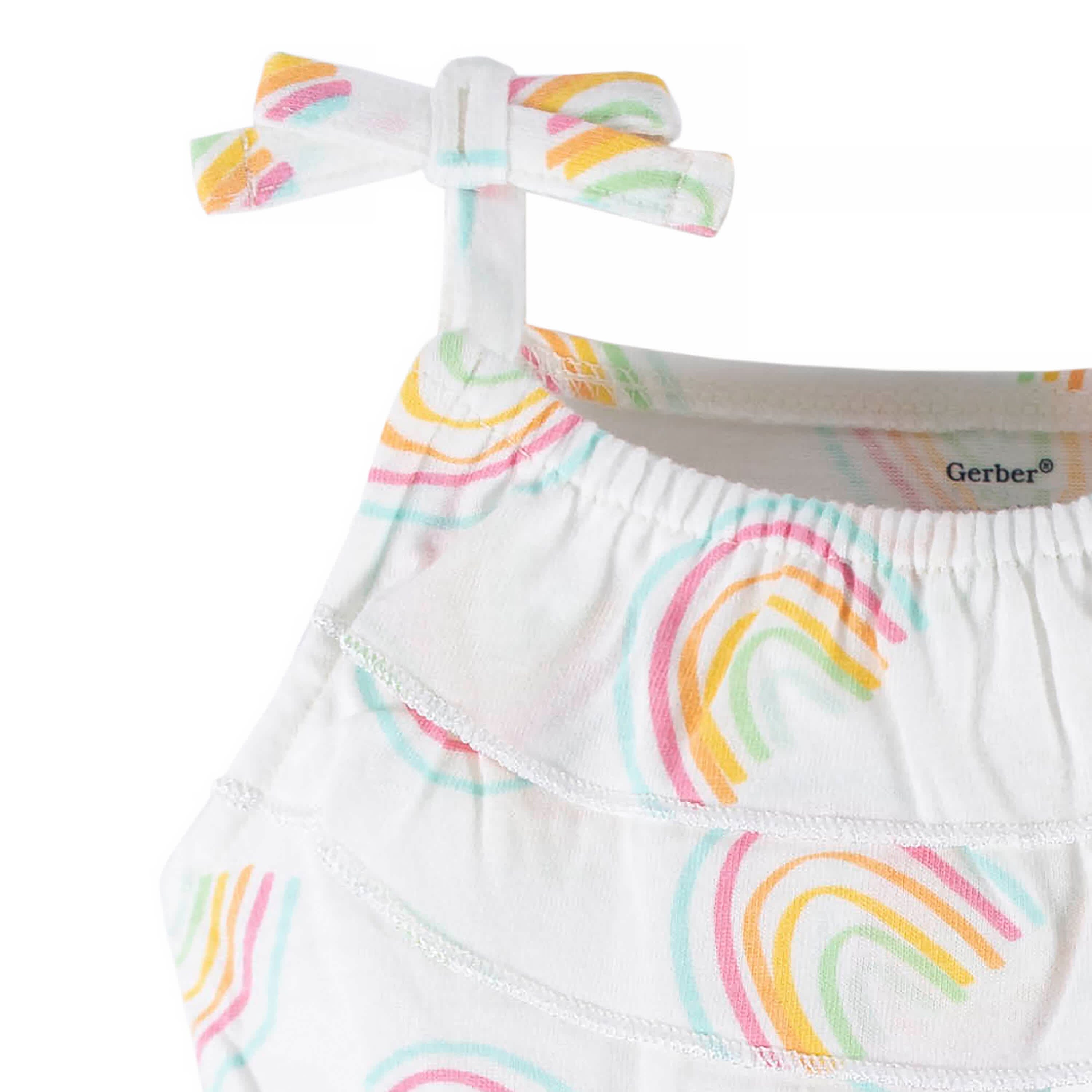 2-Pack Baby & Toddler Girls Dots Of Rainbows Tank Rompers